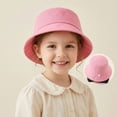 thumbnail image 3 of Ticikt Adjustable Cotton Floppy Bucket Sun-Hat with 50+ UPF for Boys Girls Soft Lightweight Outdoor Summer,Color:Pink, 3 of 4