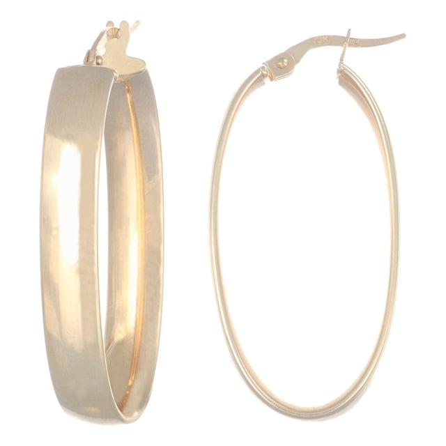 Arracada Ovalada De Oro De 10k Lisa 18mmx37mm Imperial Jewelry