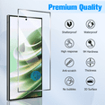thumbnail image 2 of 3+2 Package Suitable For  Galaxy S25 Ultra  Screen Protector, 3 Screen Protectors+2 Camera Protectors, Fingerprint Id Support, 9H Hardness, Scratch Resistant, High-Definition And Clear, 2 of 6