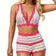 thumbnail image 1 of Trajes de baño para mujer, conjunto de bikini de color liso informal y moderno para playa, traje de baño a rayas para mujer, trajes de baño para mujer, traje de baño para mujer, trajes de baño de moda, 1 of 5