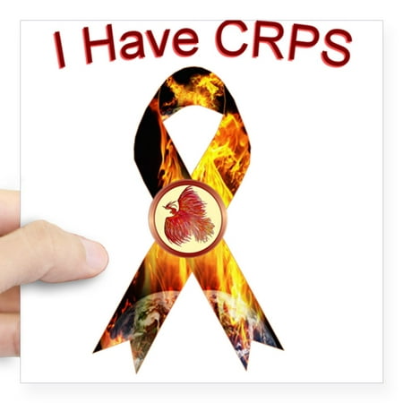 CafePress - I Have CRPS RSD World A Blaze Ribbon Sticker - Square Sticker 3