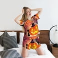 thumbnail image 2 of Vsdgher Halloween Pattern Womens Pajamas 2 Piece Short Sleeve Sleepwear Set,Summer Soft Pajamas Set Casual Lounge Sets, 2-Piece Pj -X-Large, 2 of 8
