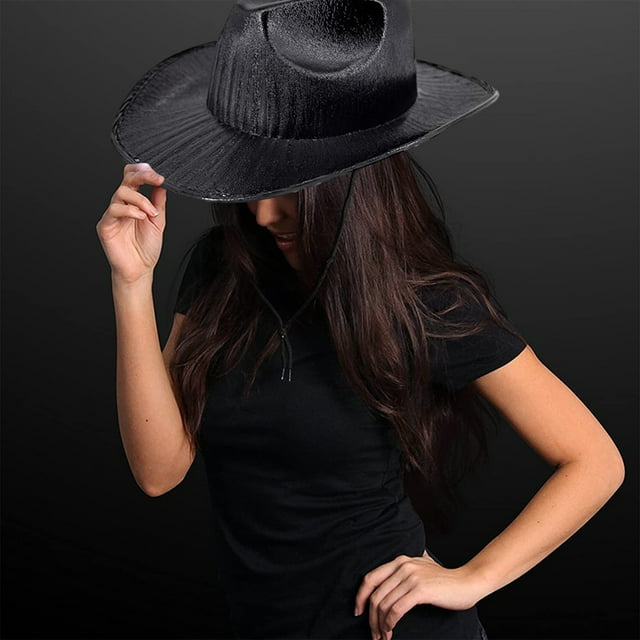 Sombrero grande fluorescente de estilo compuesto colorido para fiesta, sombrero de vaquero colorido para festival, sombrero de vaquero