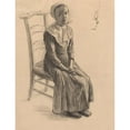 thumbnail image 2 of Swiss 19th Century 12x14 Gold Ornate Wood Frame and Double Matted Museum Art Print Titled - Seated Girl in Peasant Costume (19th Century), 2 of 4