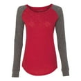 thumbnail image 1 of Boxercraft Femmes Preppy Patch Slub Manches Longues T-Shirt 2XL Rouge/ Granit, 1 of 1
