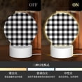 thumbnail image 3 of Honeii Black White Plaid Print Acrylic LED Night Lamp,Round Touch-Control Night Light with 3 Lighting Modes,for Bedrooms, Living Rooms, and Gifting, 3 of 5