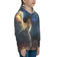 thumbnail image 3 of Fotbe Starry Light White Horse Pattern Youth Pullover Hooded Sweatshirt, Boys Hoodie, Kangaroo Pocket Hoodie for Kids Girls -Medium, 3 of 6