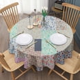thumbnail image 3 of Pioneer Flower Floral Print Pattern Round Tablecloth 60"x60",Wrinkle Wipeable Table Cloth for Kitchen Dining Room Picnic Patio Party, 3 of 6