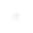 thumbnail image 4 of 3Pc Dinette Set - Round Table & 2 Linen Chairs - Linen White Finish, 4 of 5