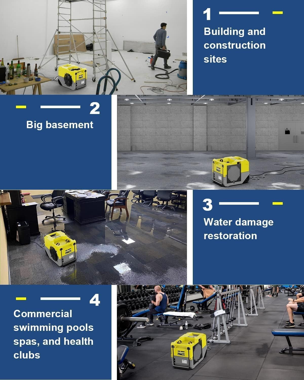 ALORAIR  Commercial Dehumidifiers, 264 PPD Performance Industrial Dehumidifier with Pump, Compact, Portable Industrial dehumidifier for Water Damage Restoration, Up to 3000 Sq.Ft ,SLGR Dehumidifiers