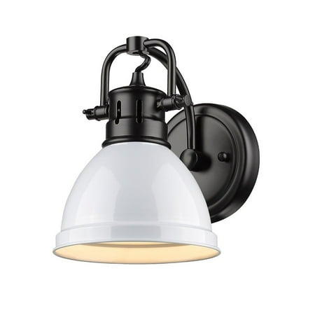 

1 Light Vanity Light in Classic Style 8.5 inches High By 6.5 inches Wide-Matte Black Finish-White Shade Color Bailey Street Home 170-Bel-4159497