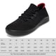 thumbnail image 2 of Zapatos caminando para hombres con la caja de punta ancha de las zapatillas de deporte descalzo casual (40) rojo, 2 of 9