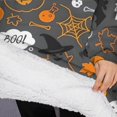 thumbnail image 3 of Oversized Wearable Blanket Hoodie,Autumn Halloween Scene Pattern Sherpa Blanket Hoodie with Super Pockets,Super Warm Fuzzy Pullover for Women & Men, 3 of 6