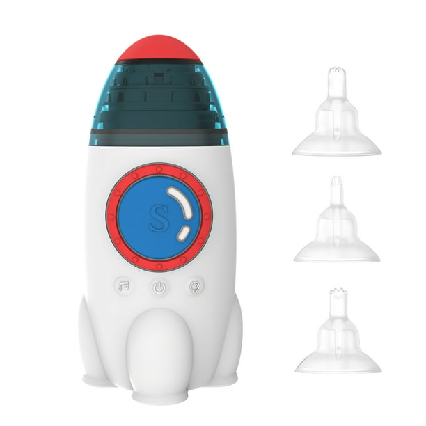 Aspirador nasal Lindo aspirador nasal eléctrico para bebés Limpiador automático de ventosa nasal para bebés 3 niveles de succión Bajo nivel de ruido Anti-reflujo Batería incorporada Luz LED Música rel Abanopi Aspirador nasal