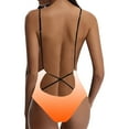 thumbnail image 3 of Aofany Women's Deep V Neck One Piece Swimsuits Gradient High Cut Low Back Thong Swimwear Monokini Bathing Suit for Women, 3 of 3