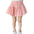thumbnail image 6 of Girls Stretchy Skort, Summer Pleated Ruffle Tennis Skirt with Shorts Flowy Casual Skirts Pleated Mini Skirt 11Y, 6 of 7