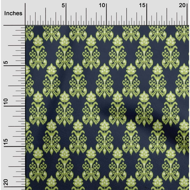 oneOone Coton Soie Tissu Imprimé Floral Ikat 1 Yard 42 Inch Wide