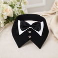 thumbnail image 4 of Formal Dog Tuxedo Bandana, 1 PCS Dog Tuxedo Cotton Bandana Dog Wedding Collar with Bow Tie and Neck Tie for Dogs, Black L, 4 of 4