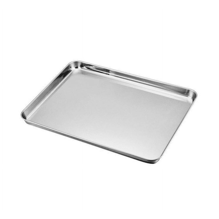 Large Baking Sheet Stainless Steel Cookie Sheet Baking Pan Tray Non Toxic  Silver