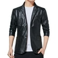 thumbnail image 4 of Vedolay Men's Jacket Cropped Cardigan Open Front Button Down Loose Jacket Coat Clothes Black,XL, 4 of 5