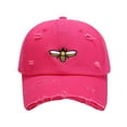 thumbnail image 3 of Jinhomg Cute Baseball Caps for Women 2025 Funny Bee Embroidered Holiday Hats Lightweight Adjustable Cotton Distressed Hat Insect Honey Summer Saving Hot Pink Free Size, 3 of 3