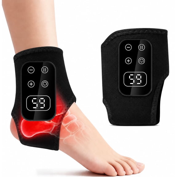 Foot Massager for Neuropathy Plantar Fasciitis Foot Renew Triple Method with Heat Vibration Compression Cordless Portable Ankle Feet Massage Wrap Home Travel Use WWSOGQH