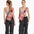 thumbnail image 2 of Cute Red Strawberry Print Multipurpose Sling Backpack for Travel and Outdoor Use, Lightweight and Stylish Crossbody Bag with Layered Storage for Essentials, 2 of 6