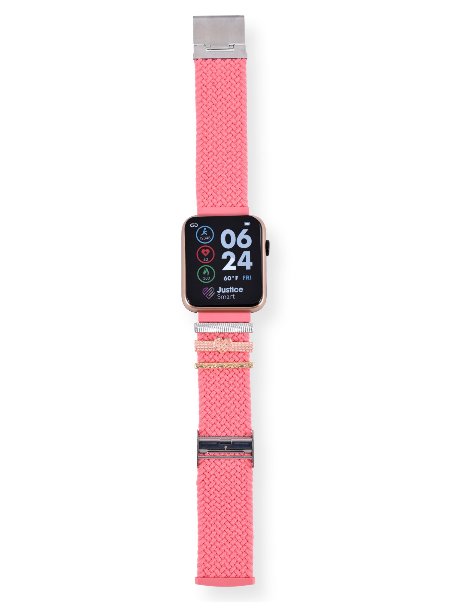 Justice Unisex Smartwatch in Rose Weave and Rose Gold Case (JSE4326WM)