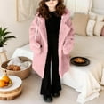 thumbnail image 4 of NAISIBABY Girls Faux Fur Overcoat (5-14T), Thermal Lined Hooded Double-Breasted Winter Fashion Long Length Coat Pink 10T, 4 of 8