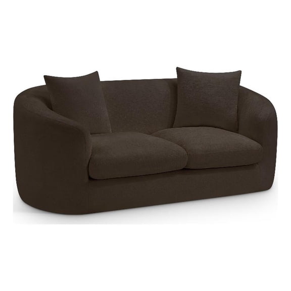 Meridian Furniture Penelope Brown Chenille Fabric Loveseat
