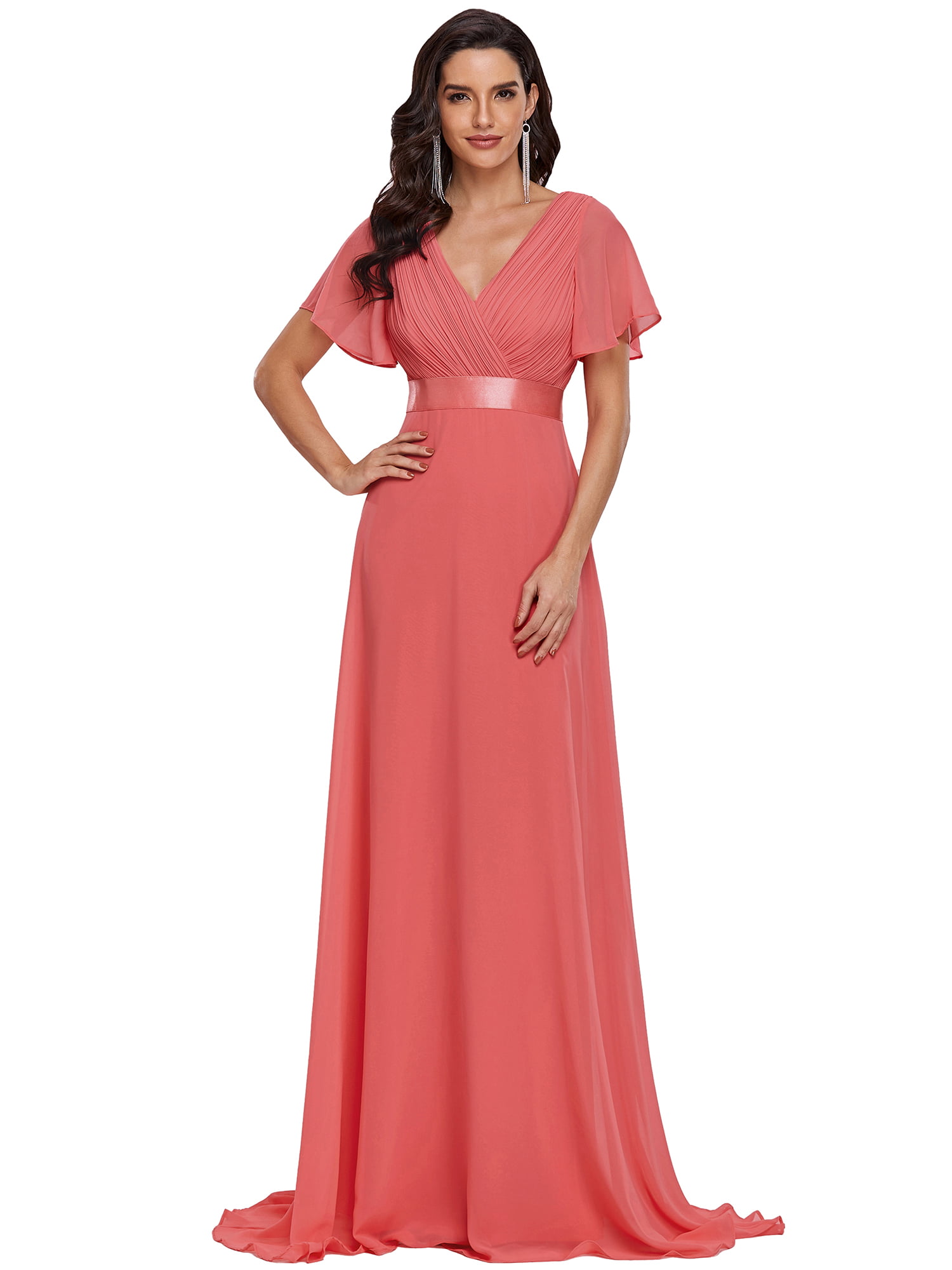 Ever-Pretty Long A-line Bridesmaid Dress Sleeveless V-neck Cocktail Gowns 07889 