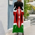 thumbnail image 2 of Kenia: Vestido largo con la bandera de Kenia Vestido largo de verano para mujer Vestidos largos para mujer, 2 of 4
