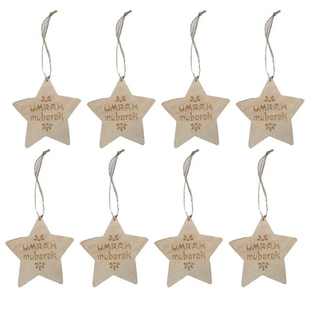 

8 Pieces Star Ramadan Decorations Star Hanging Decors Festival Ornament Festivals Adornments Wooden Pendants Eid Hanging Decor Typ