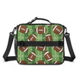 thumbnail image 2 of Football Field Green Pattern Insulated Lunch Bag with Shoulder Strap and Bottle Holder,Bento School Lunch Bag Box,11x9.5x3.5 Inches, 2 of 5