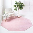 thumbnail image 2 of Unique Loom 3151608 5 x 5 ft. Geometric Trellis Frieze Octagon Rug, Light Pink, 2 of 15