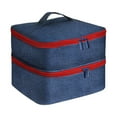 thumbnail image 2 of Bolsa de almacenamiento, bolsa de transporte con asa, contenedor, organizador de esmalte de uñas, estuche con bolsillo con cremallera para herramienta rojo azul, 2 of 10