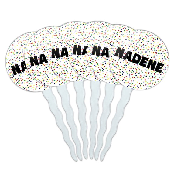 Nadene Cupcake Picks Toppers - Set of 6 - Mutlicolored Speckles
