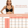 thumbnail image 6 of YANDW Women's Push Up Bra Racerback Front Closure Criss-Cross Padded T-Shirt Bras Underwire Add Cup, Black 36A, 6 of 6