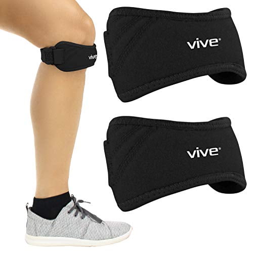 Vive Below Knee Brace - Osgood Schlatter Patella Strap Stabilizing Tendon Support for Men and Women - Arthritis Compression Stabilizer for Tendonitis, Running, Gym Exercise - Pain Relief for