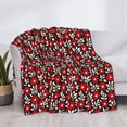 thumbnail image 3 of Honeii Red Floral print throw blanket, crafted from cozy cotton flannel, offers versatile home decor as a bedding suitable for all seasons.-, 3 of 6