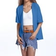 thumbnail image 2 of Women Kimono Cardigan Solid Color Summer Loose Cover Ups Casual Lightweight Blouse Beach Boho Shawl Tops Cardigan Sweaters for Women, 2 of 2