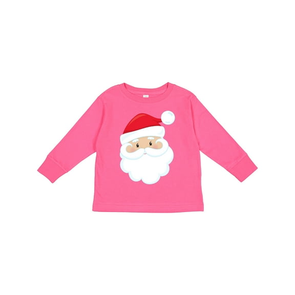 Inktastic Santa Claus, Smiling Santa, Santa Hat, Christmas Boys or Girls Long Sleeve Toddler T-Shirt