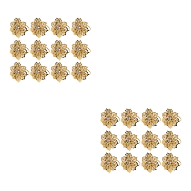 Servilleteros de metal Injueey textura de gama alta 12 piezas Oro
