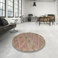thumbnail image 3 of Ahgly Company Indoor Round Contemporary Chestnut Brown Southwestern Area Rugs, 6' Round, 3 of 6