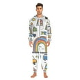 thumbnail image 2 of Cars Doodle Rainbows Adult Onesie Pajamas Slim Fit Christmas One Piece Suit Pjs for Women and Men Hooded Zipper, 2 of 7