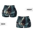 thumbnail image 3 of Sikiie Wave Sailboat Shark Print Workout Shorts Women Scrunch Butt Gym Shorts Seamless High Waist Tummy Control Yoga Biker Athletic Shorts, 3 of 5