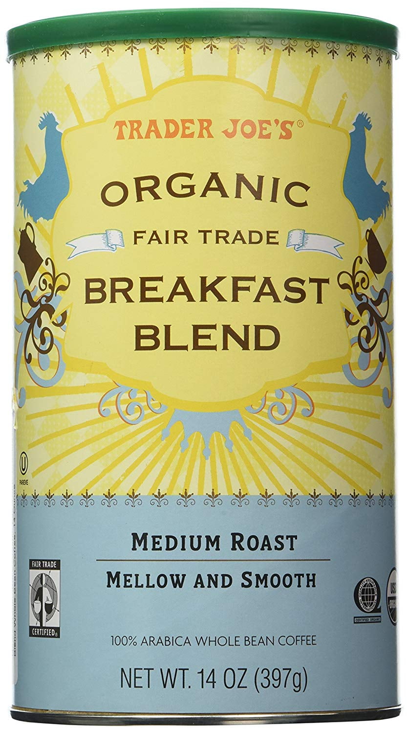 Trader Joe's Organic Fair Trade Breakfast Blend Whole Bean Coffee Medium Roast