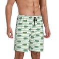 thumbnail image 2 of Balery Cute Crocodile Pantalones cortos de pijama de punto de algodón para hombre con cinturilla y bolsillos-Large, 2 of 6