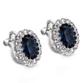 thumbnail image 6 of Yoursfs Oval Sapphire Blue Clip on Earrings for Women Vintage Princess CZ Halo Non Pierced Earrings Clip Ons Jewelry for Wedding Prom Daily, 6 of 7