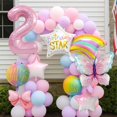 thumbnail image 5 of Set de globos JKGOO Pink Butterfly Birthday con número 2, 5 of 5